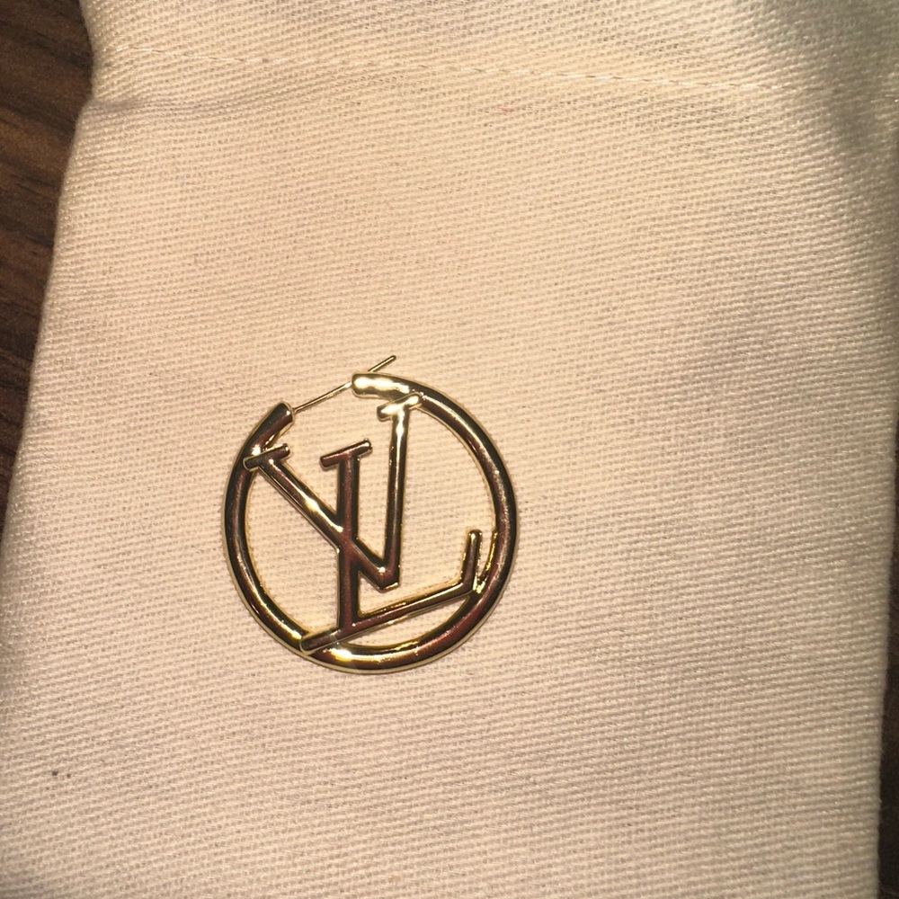 Louis Vuitton Gold Logo Earrings